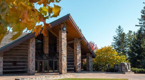 McMichael building surrounded by trees